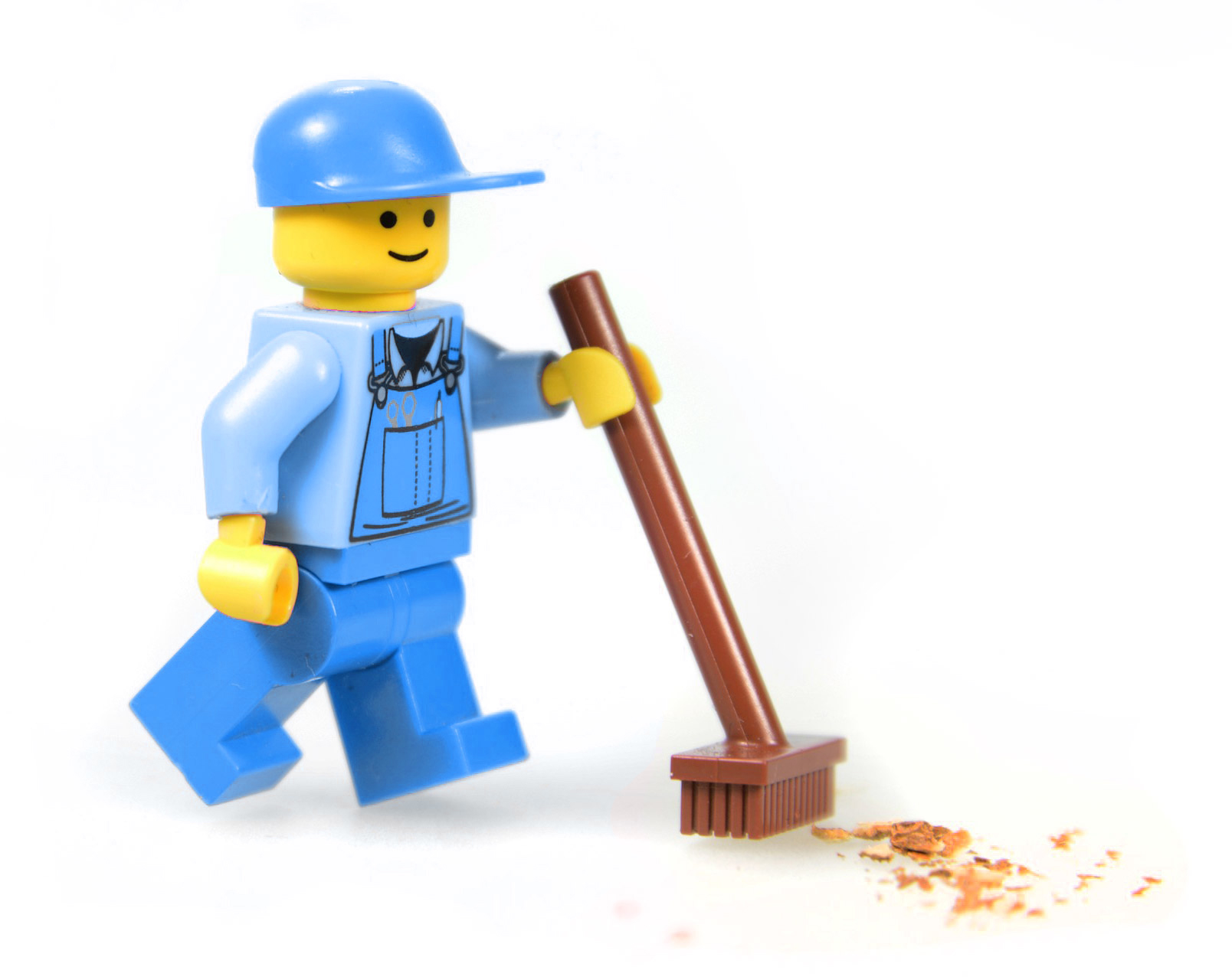 Computer Cleaning Lego man cleaning with a lego broom
